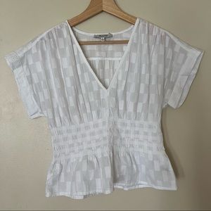 Smocked-Waist Top in Square Jacquard Madewell